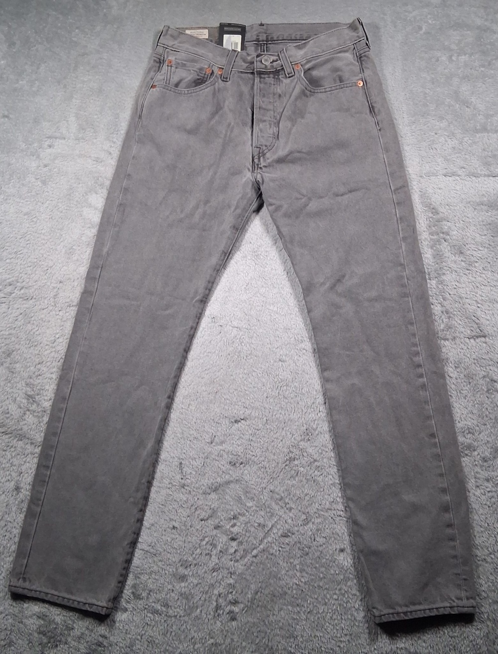 Levis 501 Original Jeans Mens 31x32 Gray Charcoal Wash Straight Leg Button Fly